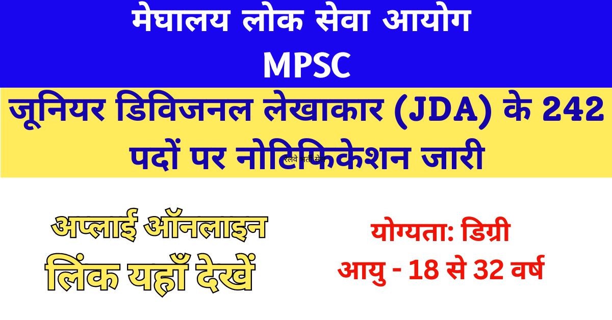 Meghalaya PSC Junior Divisional Accountant Recruitment 2024